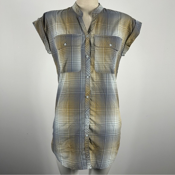 MEC Women's Plaid Shirt Dress - Blue and Tan - Picture 1 of 11